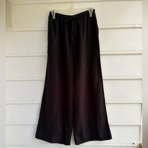 Black Linen Wide Leg Pants